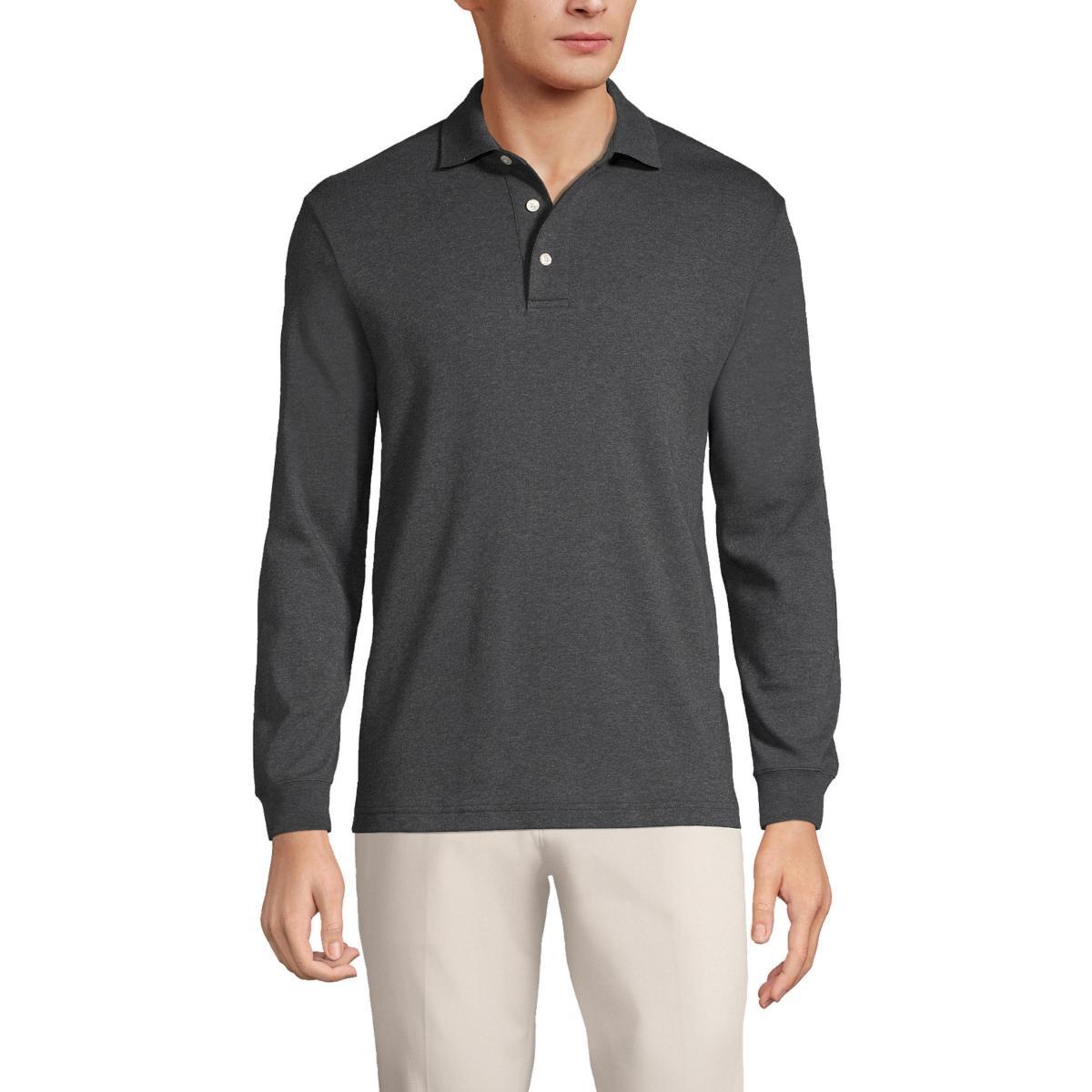 Lands End Big & Tall Long Sleeve Supima Interlock Polo Shirt Product Image