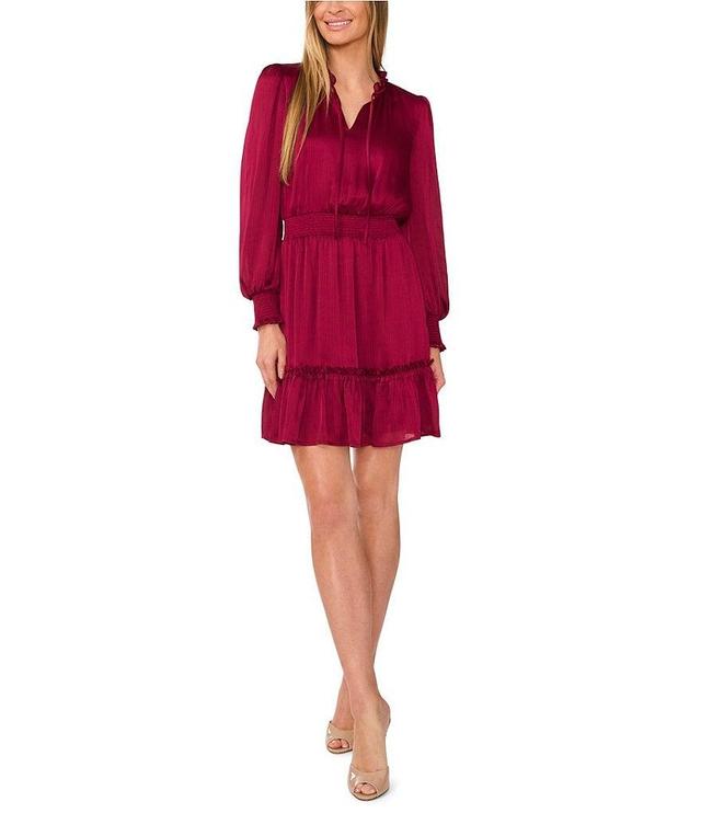 CeCe V-Neck Solid Long Sleeve Dress Product Image