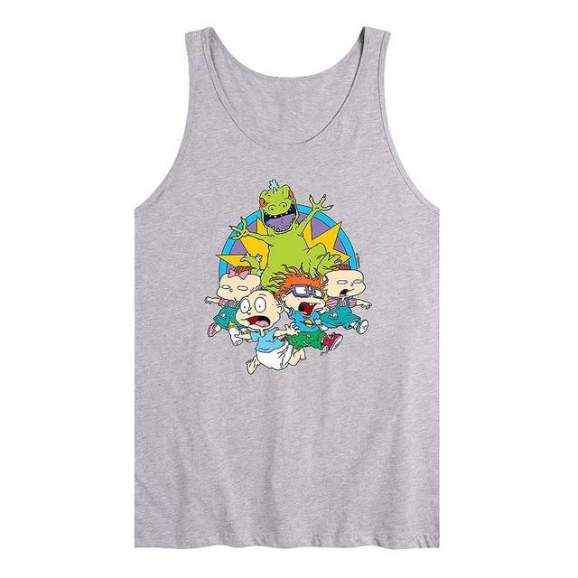 Mens Rugrats Running From Reptar Tank Grey Product Image