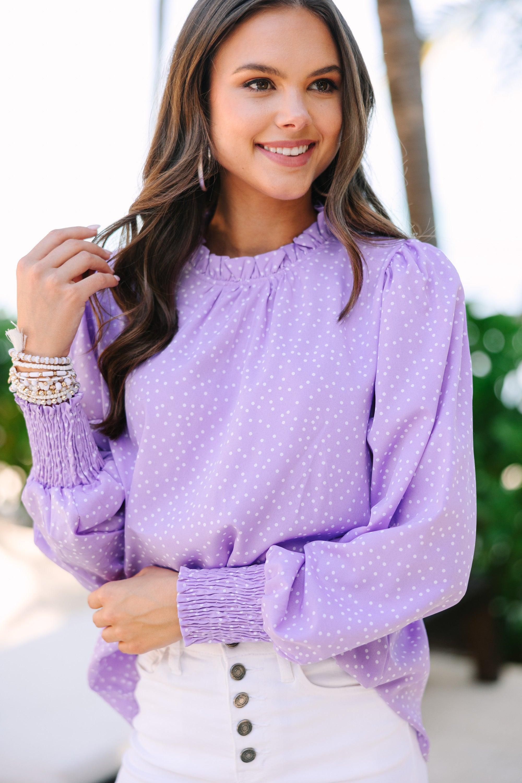 Can't Change Purple Polka Dot Blouse Female product image