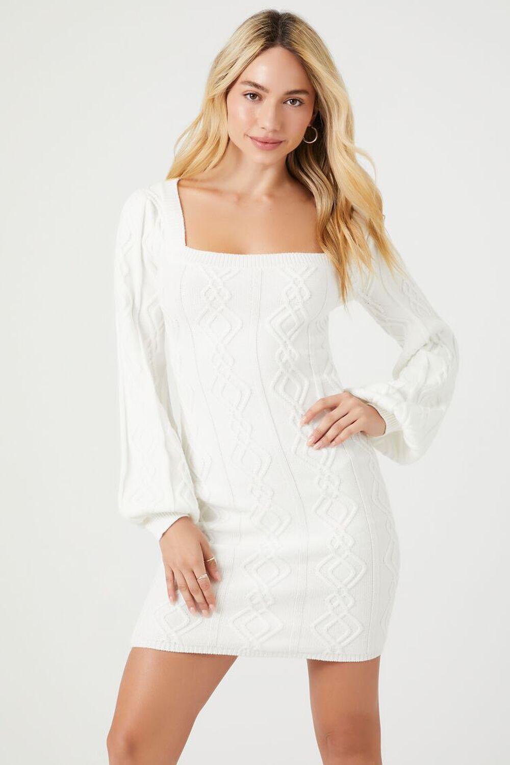 Cable Knit Mini Sweater Dress | Forever 21 Product Image