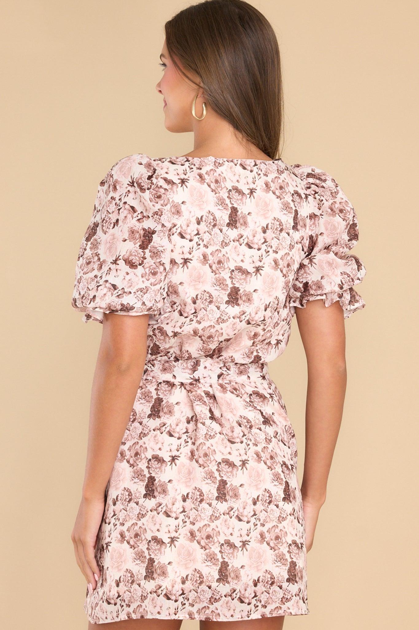 Call In The Morning Blush Floral Print Dress Product Image