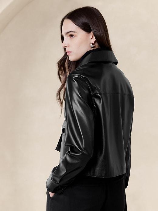 Vegan Leather Short Jacket Product Image