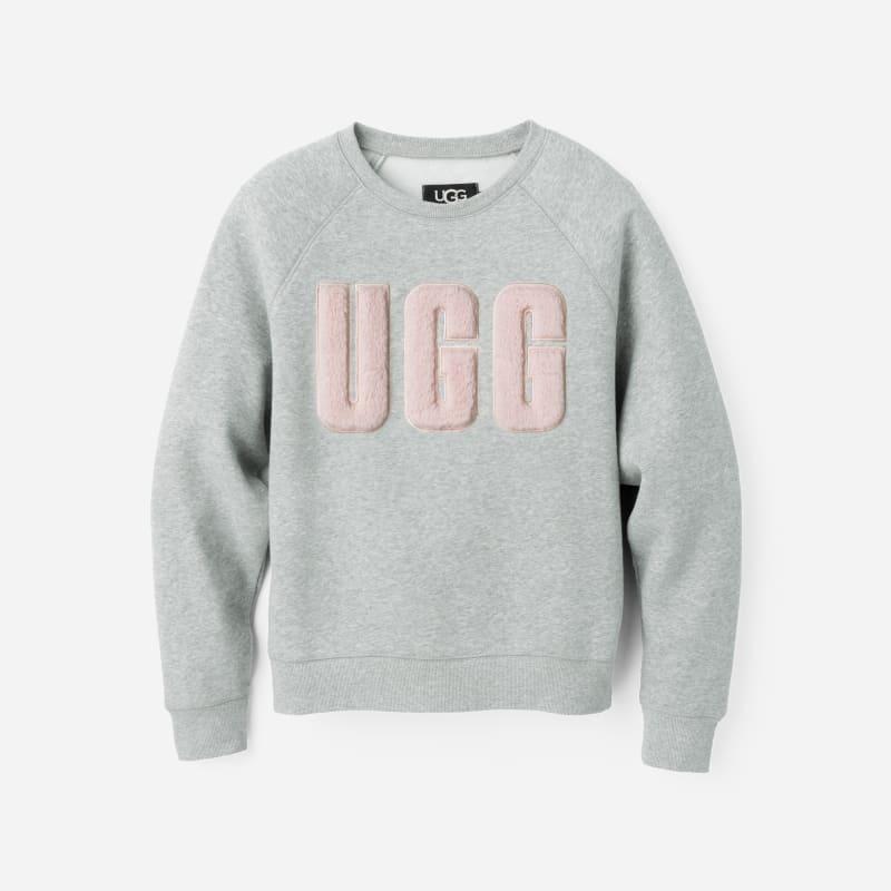 UGG Womens Madeline Fuzzy Logo Crewneck Brushed Fleece Hoodies & Sweatshirts product image