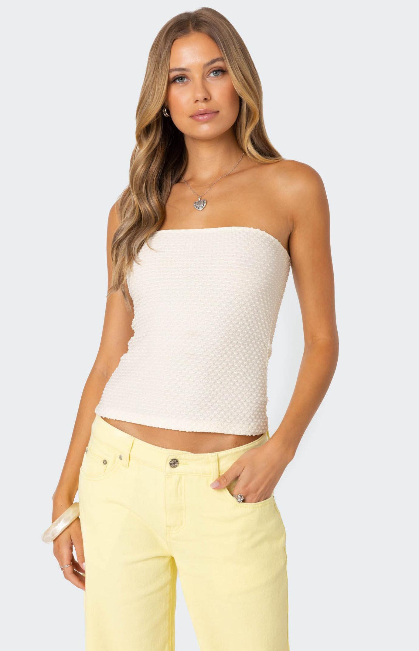 Edikted Women's Albina Textured Tube Top Product Image