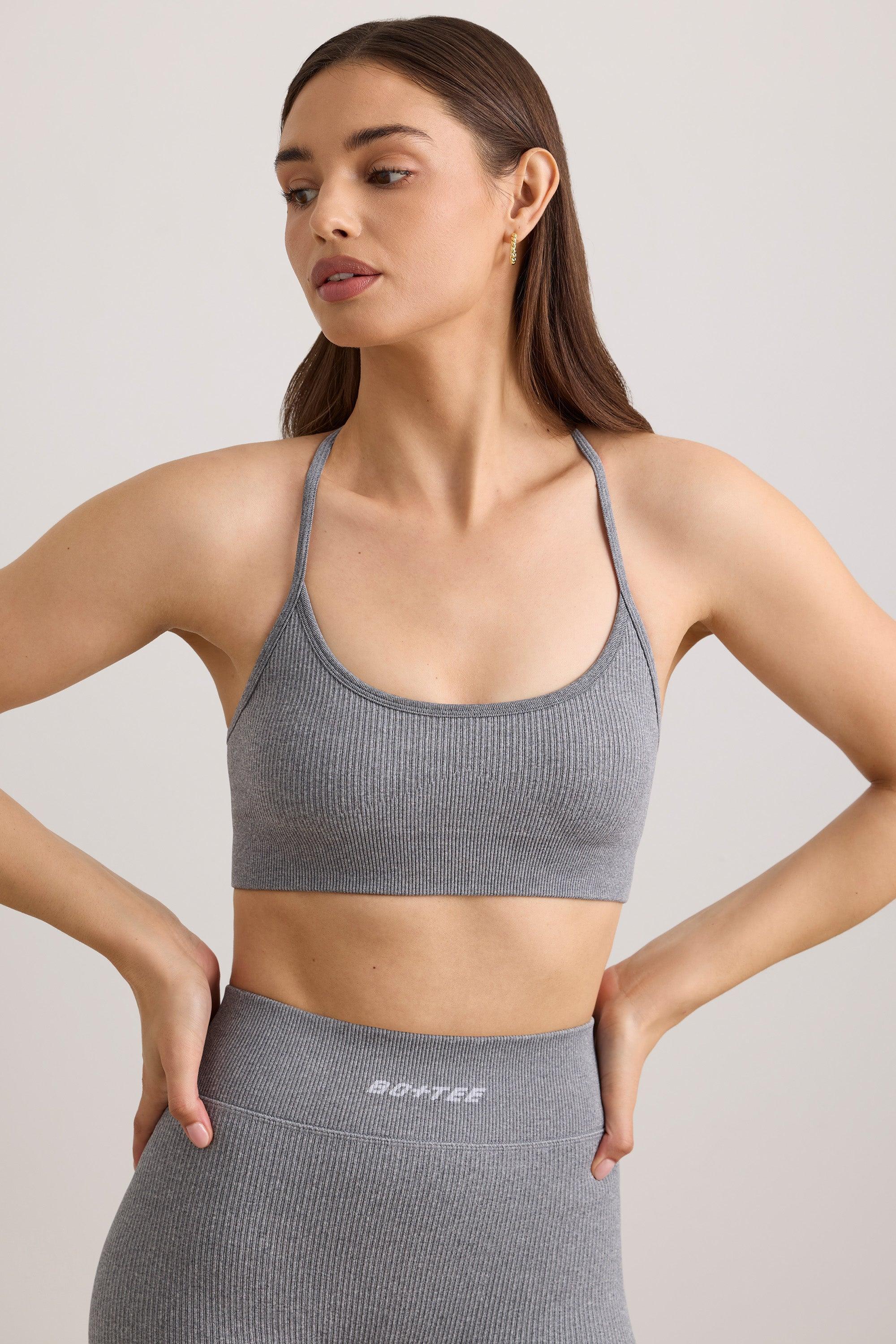 FlexiRib Scoop Neck Sports Bra in Grey Melange product image