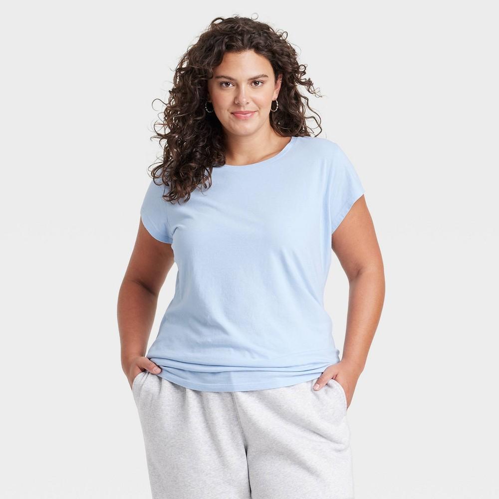 Womens Fitted Short Sleeve T-Shirt - Universal Thread Light Blue 2X Product Image