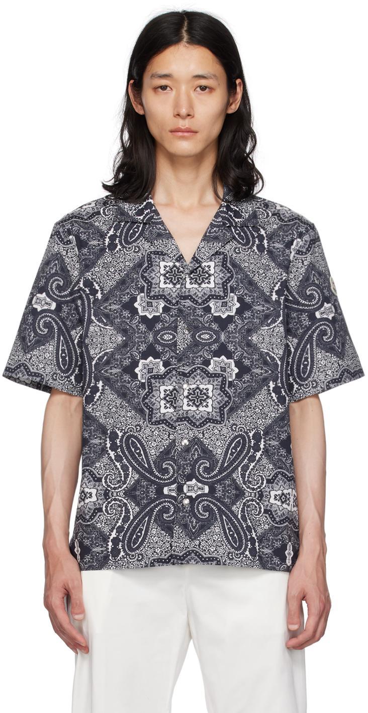 Black & White Printed Shirt In S90 Black Product Image