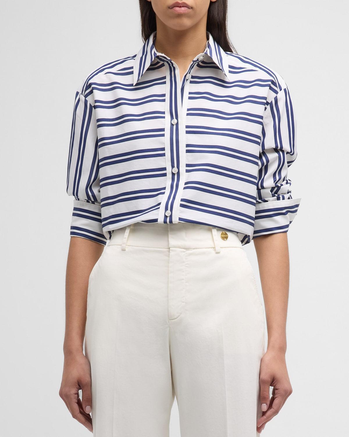 Lyn Striped Button-Front Shirt Product Image