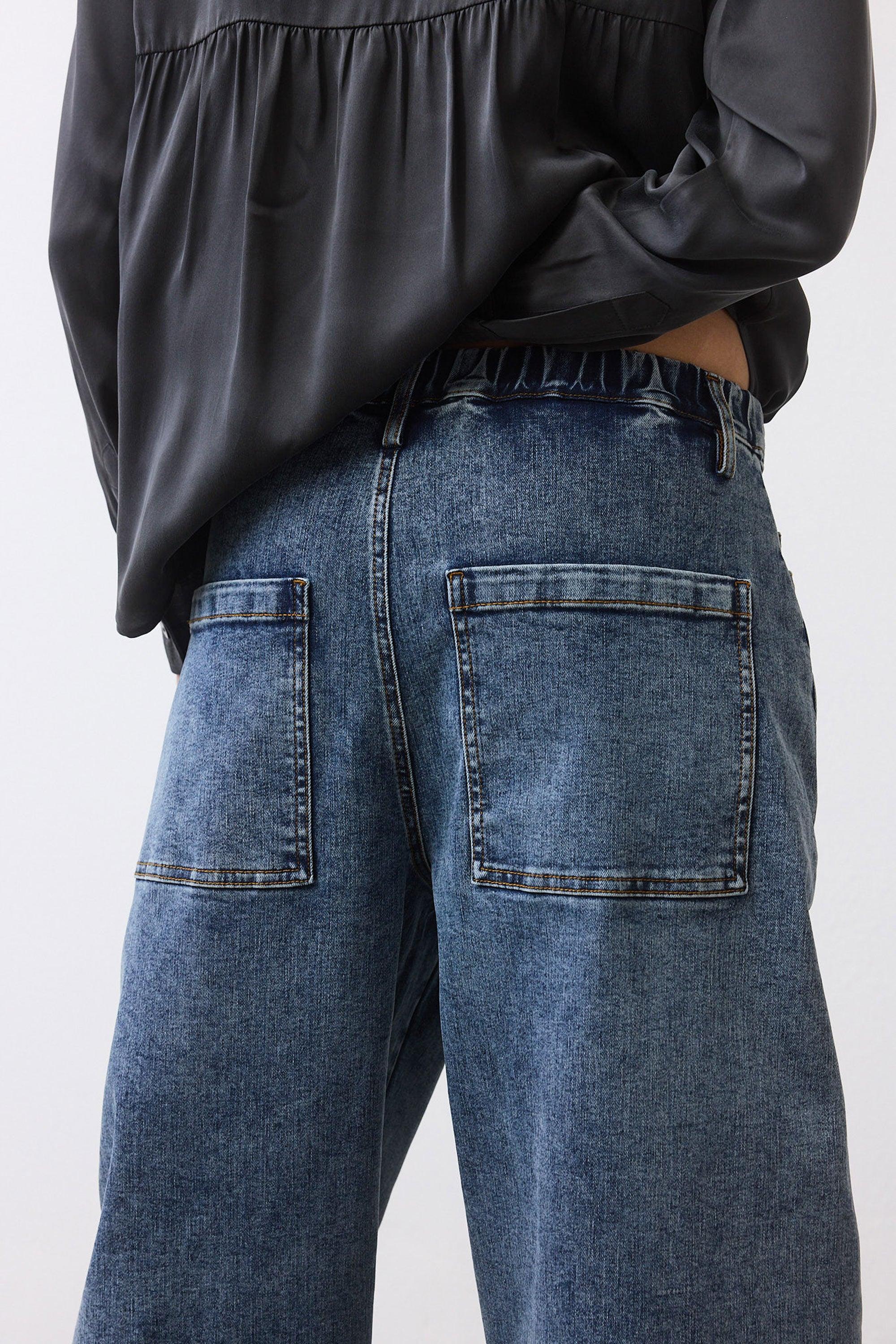 The Petite Slouchy Denim Pants Product Image