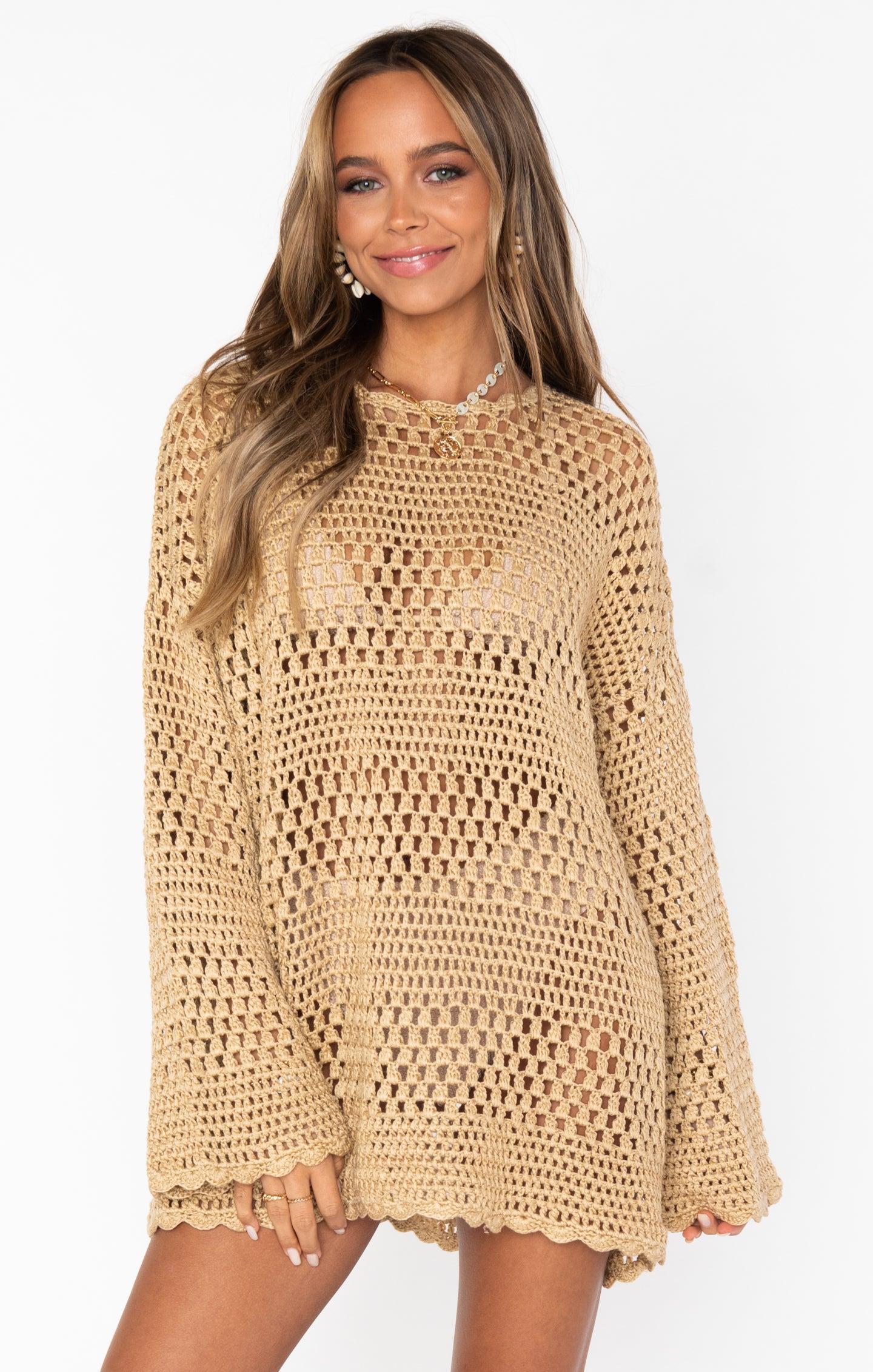 Paula Pullover ~ Latte Crochet Product Image