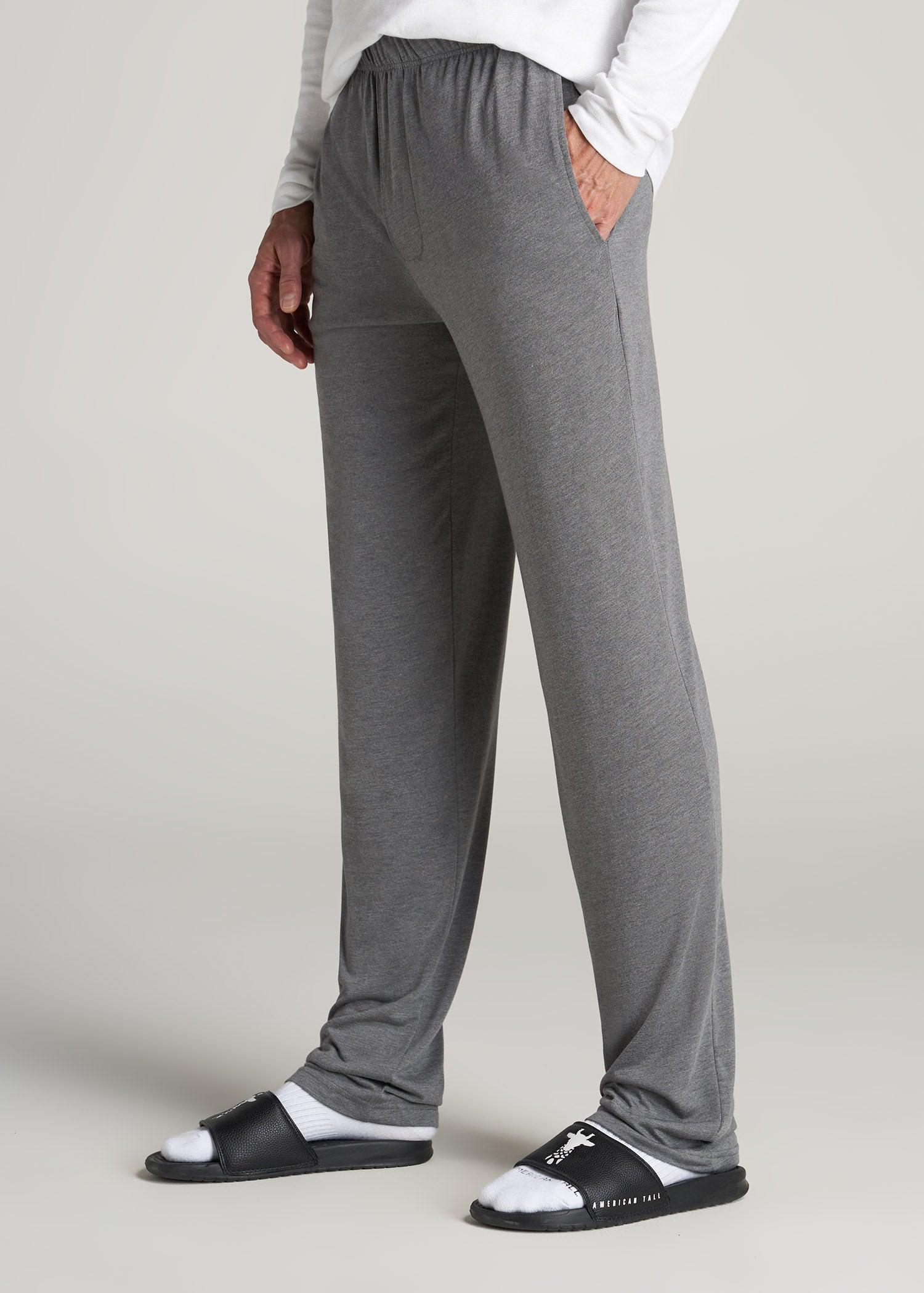 Lounge Pajama Pants for Tall Men in Charcoal Mix Product Image