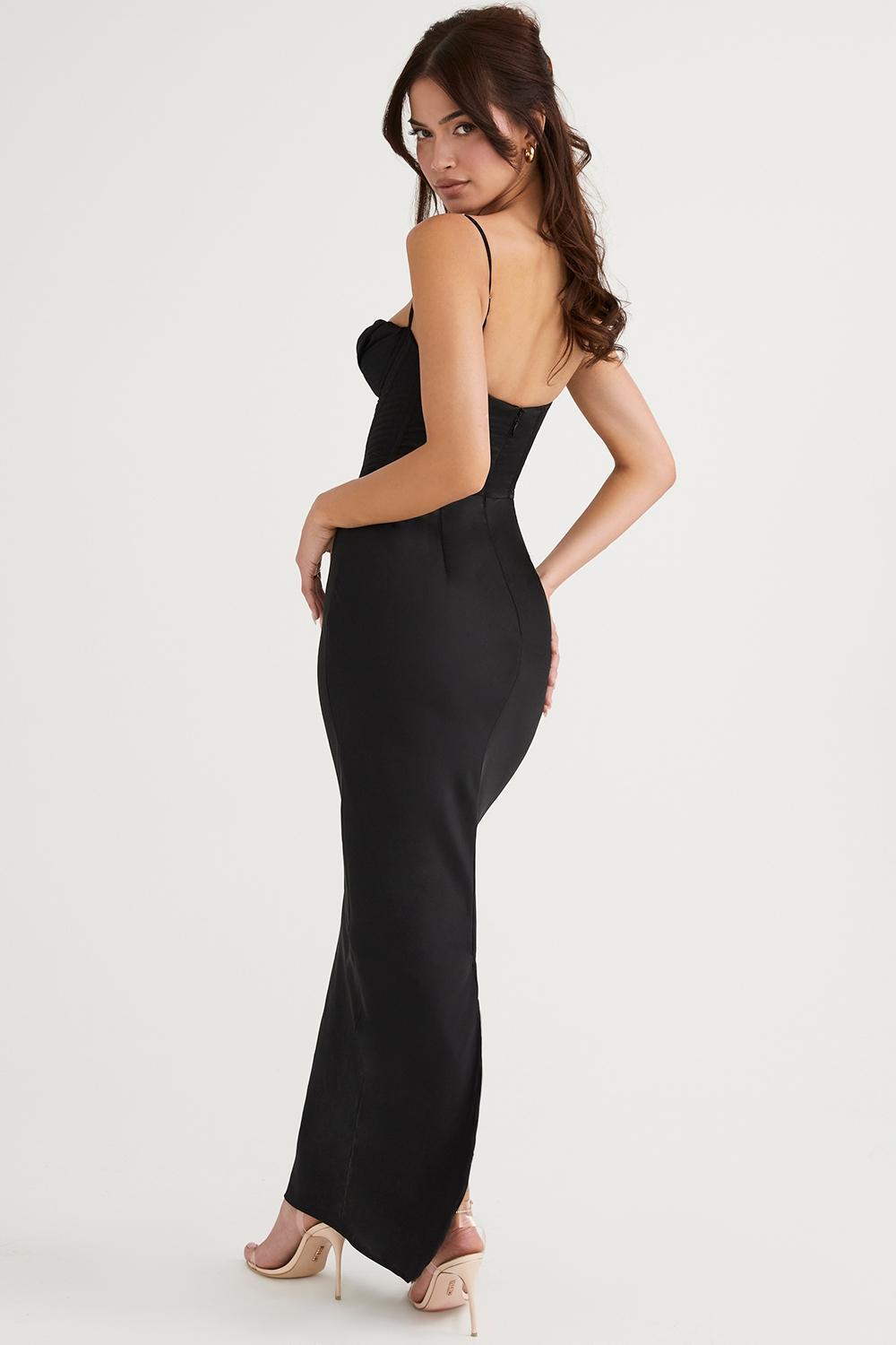 Charmaine Black Corset Maxi Dress Product Image