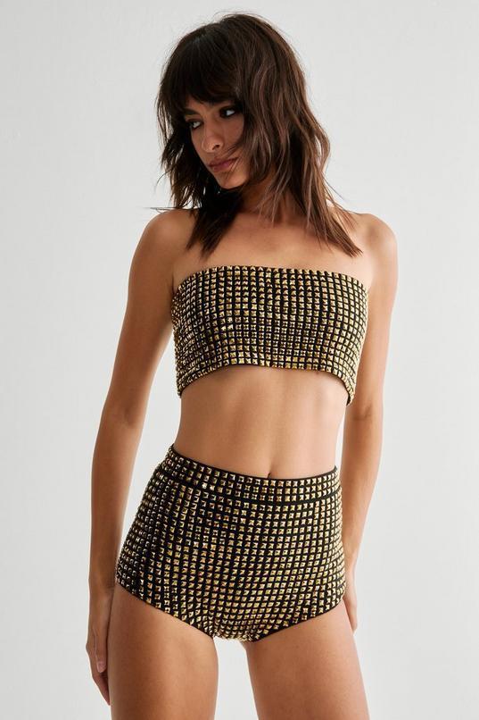 Studded Embellished Bandeau Top Product Image