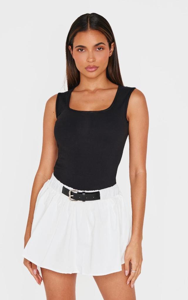 White Cotton Poplin Frill Belt Detail Bloomers Product Image