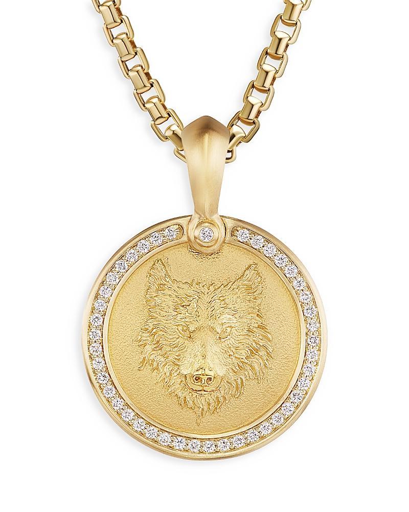 Mens Petrvs Wolf Amulet in 18K Yellow Gold Product Image