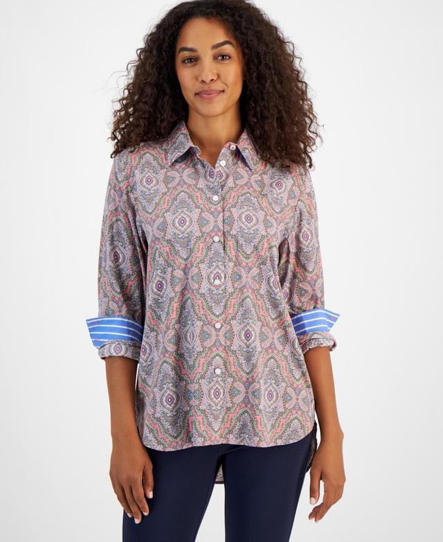 Nautica Jeans Womens Paisley Print Button-Front Shirt Product Image