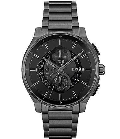 Hugo Boss Mens Peak 2.0 Quartz Chronograph Black Tone Stainless Steel Bracelet Watch Product Image