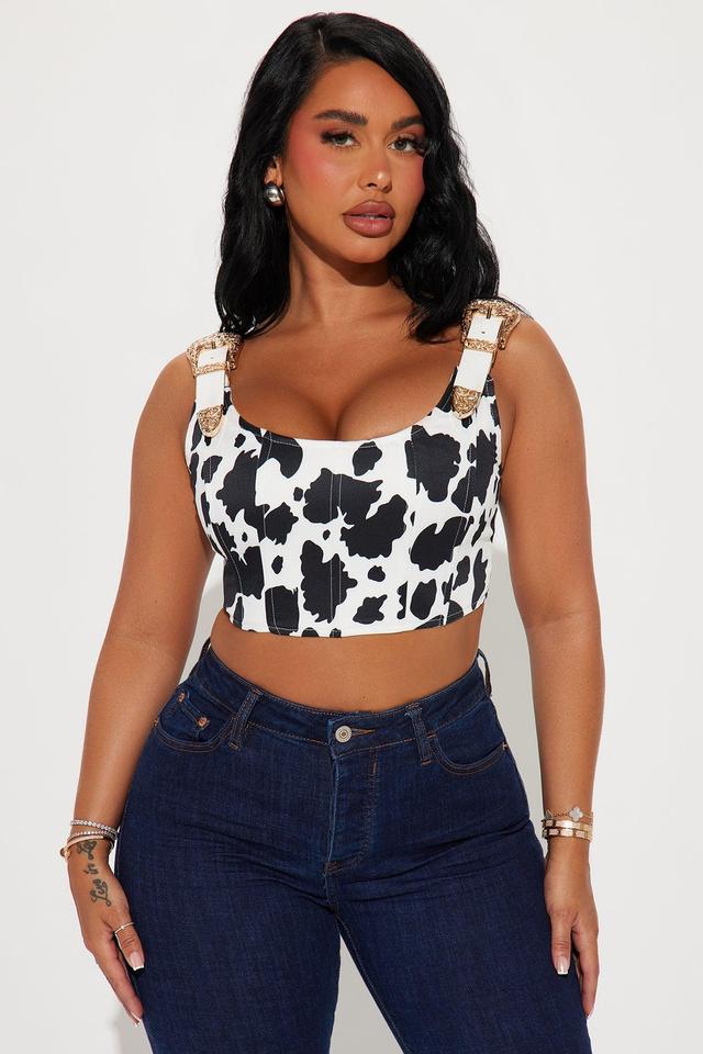 Country Chic Corset Top - White/Black Product Image