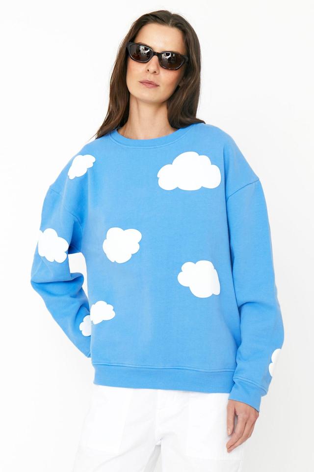 The Oversized Clouds Sweatshirt - Azzurro Female Product Image