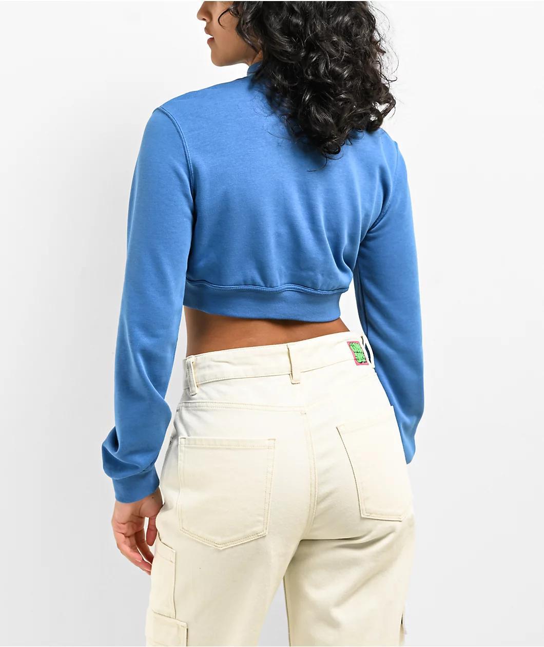 Nike Sportswear Chill Blue Long Sleeve Crop T-Shirt Product Image