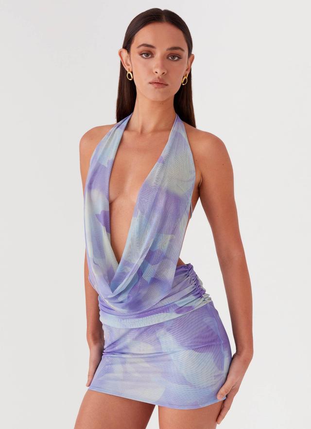 Elysia Mesh Mini Dress - Purple Rain Product Image