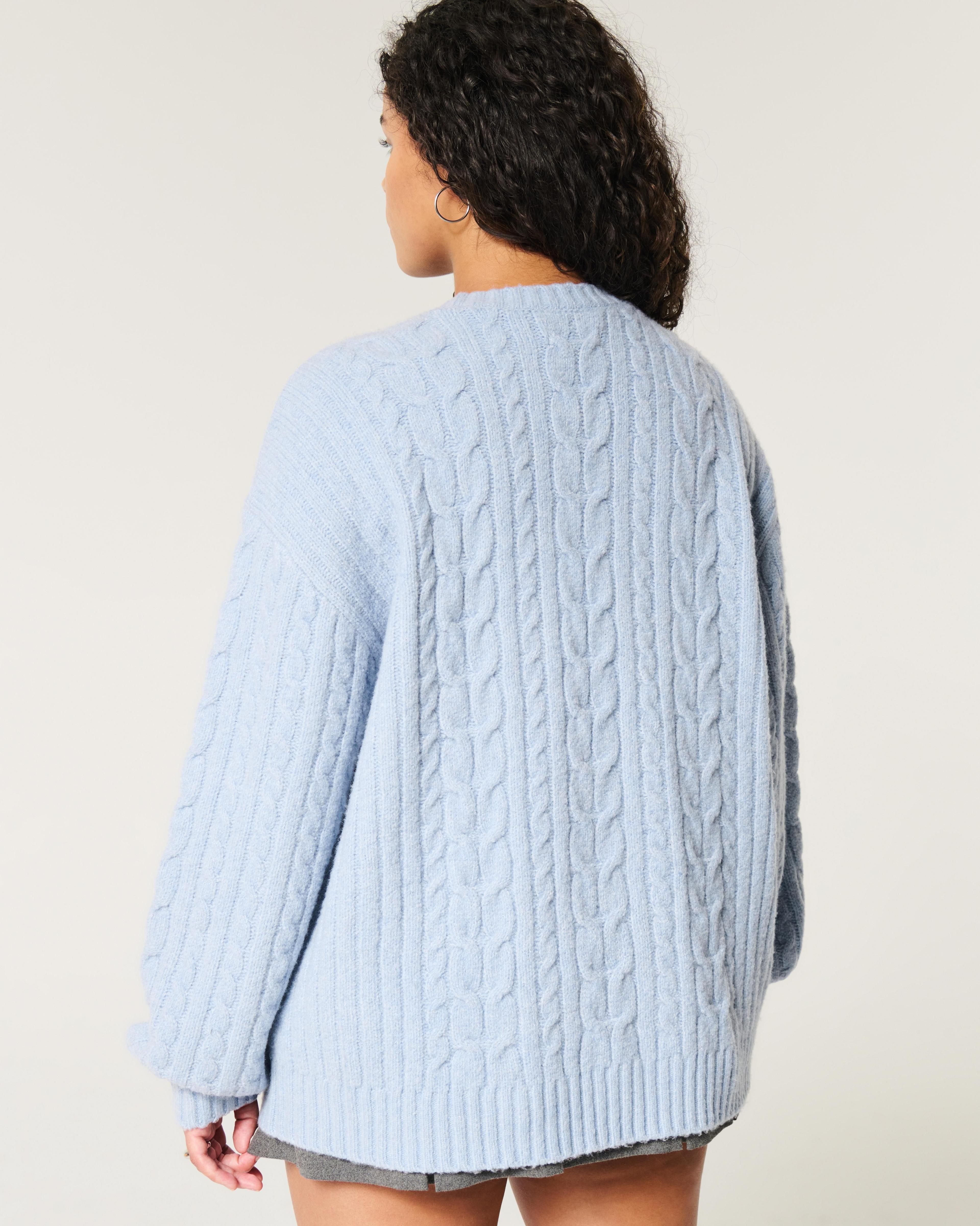 Hollister Comfy Cloud Cable-Knit Crew Sweater Product Image