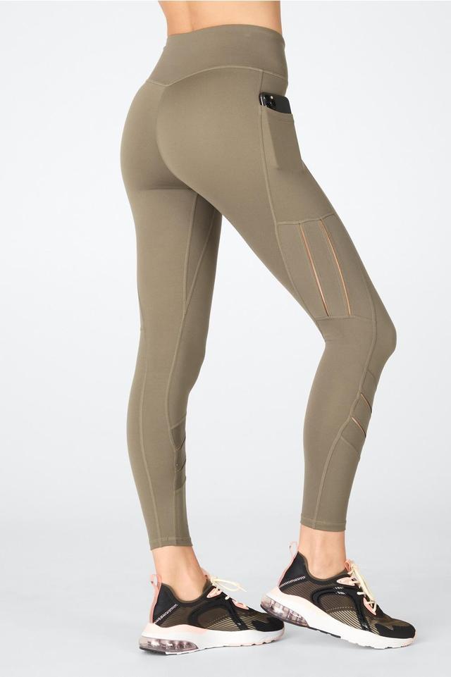 Fabletics Anywhere High-Waisted Moto 7/8 Womens Grizzly Size XXS Product Image