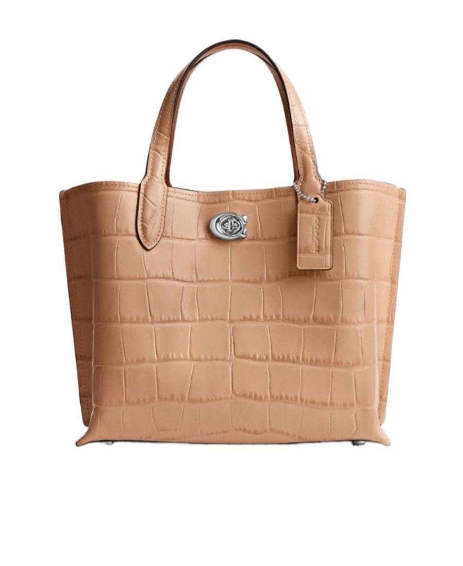 COACH Willow 24 Leather Tote Bag In Pink Product Image