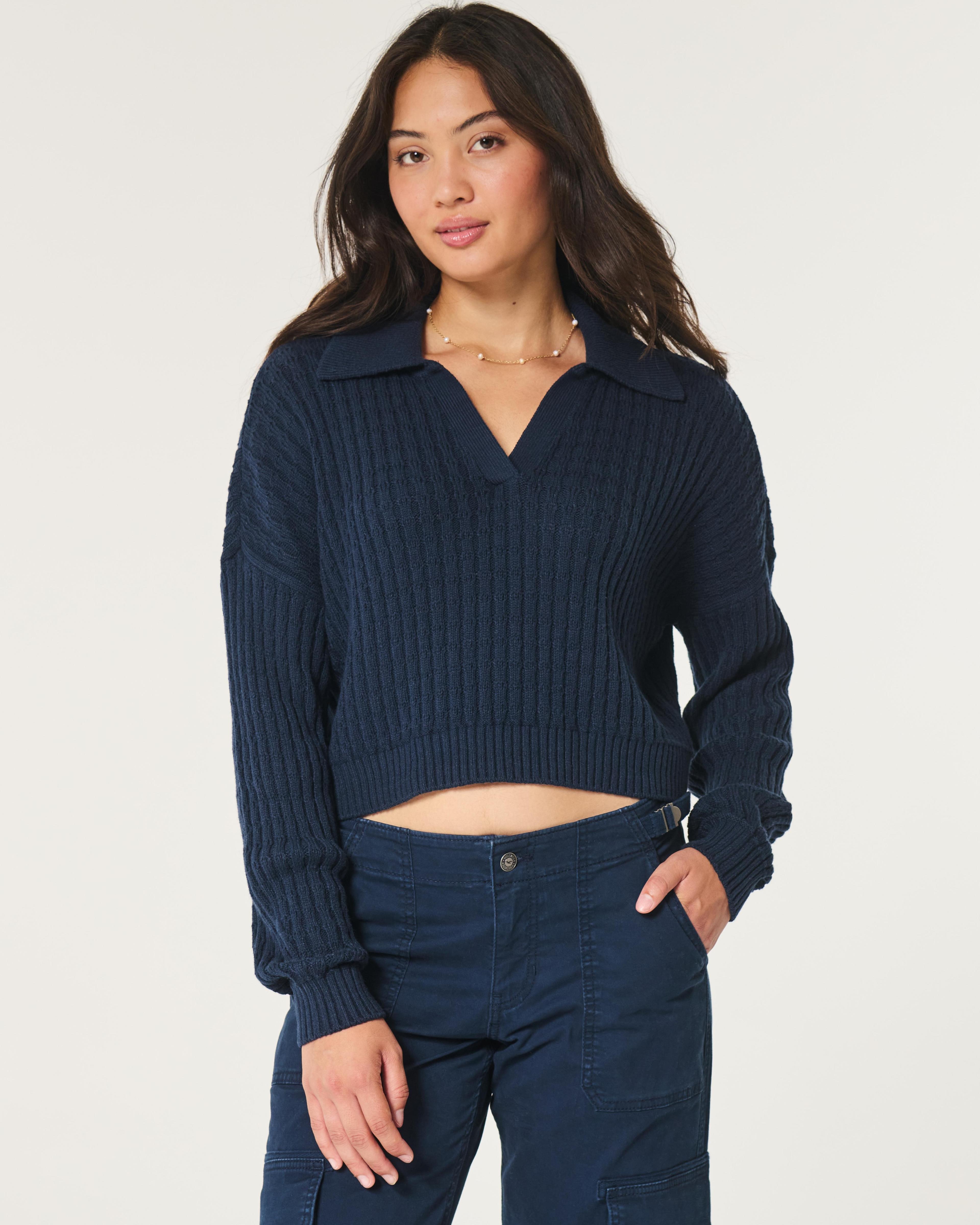 Easy Stitchy Polo Sweater Product Image