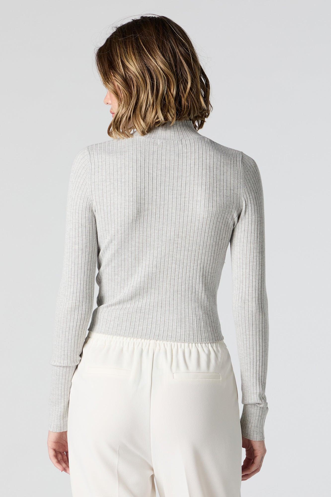 Ribbed Knit Mock Neck Sweater Female Product Image