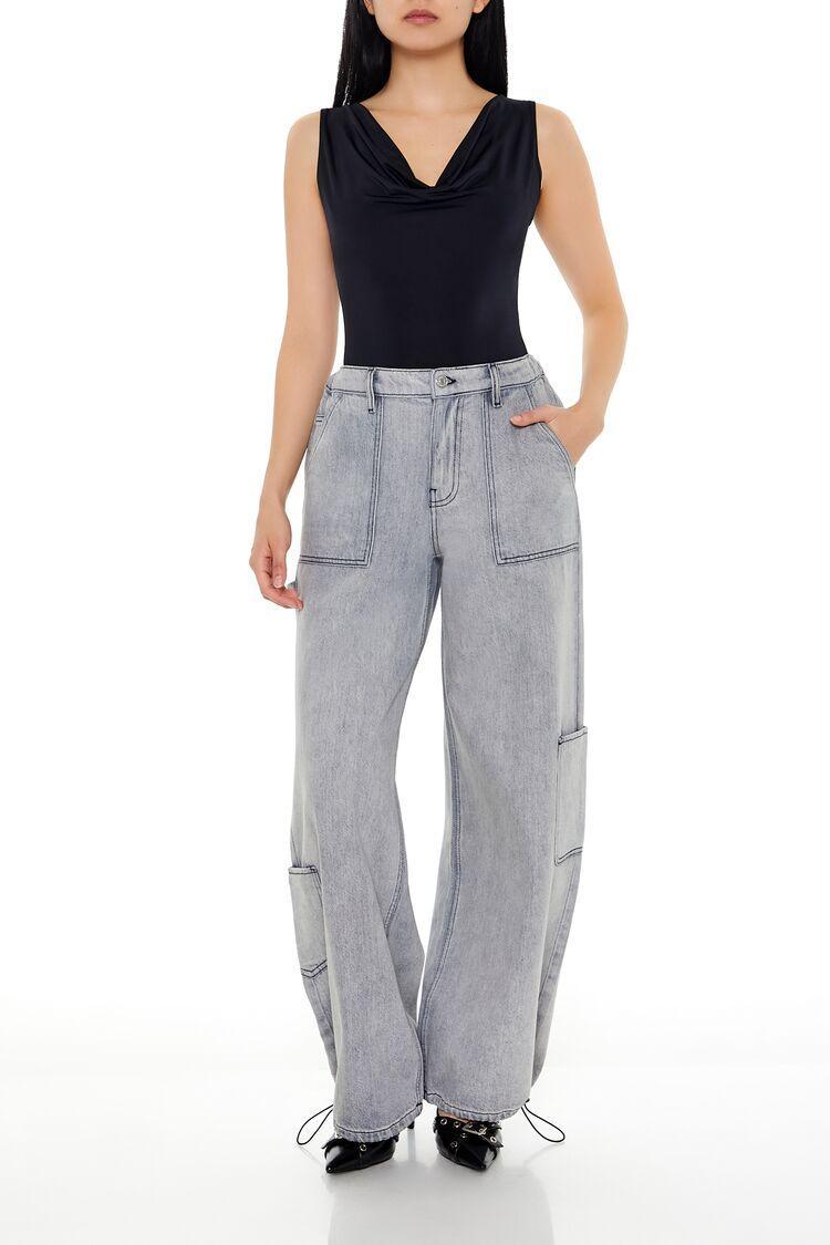 Toggle Drawstring Cargo Jeans | Forever 21 Product Image