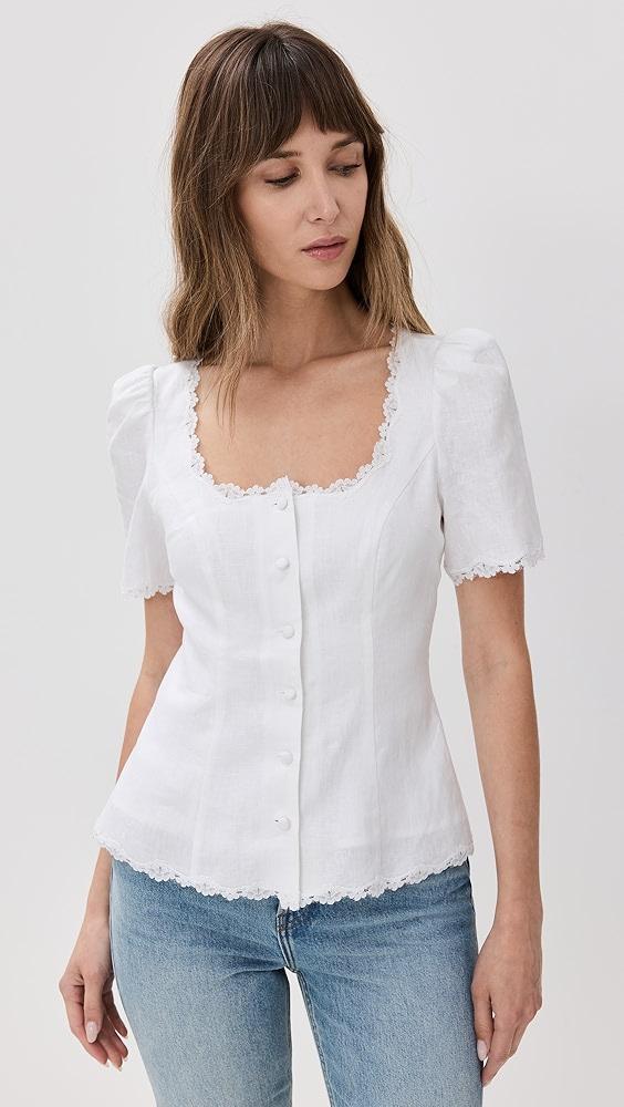 Reformation Anabella Linen Top | Shopbop Product Image