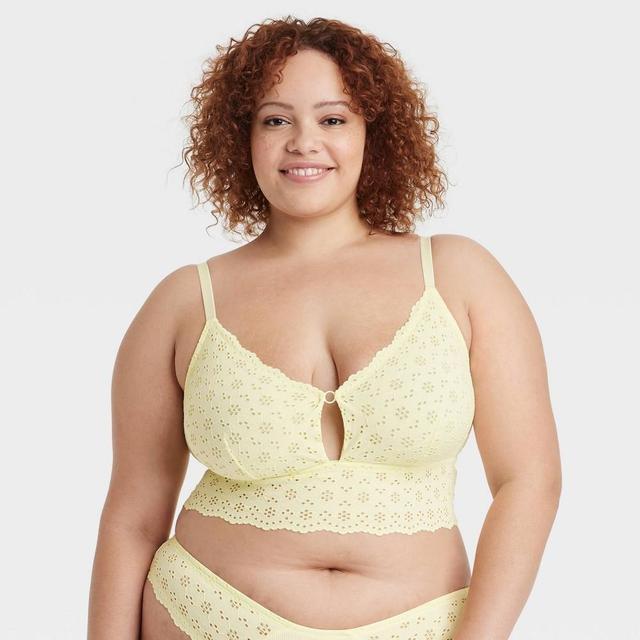 Womens Eyelet Bralette - Colsie Light Yellow XXL Product Image