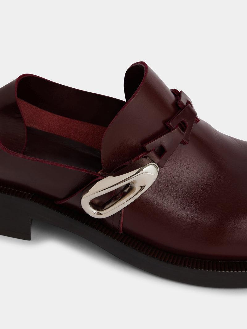 burgundy MULES IN SMOOTH LEATHER Product Image