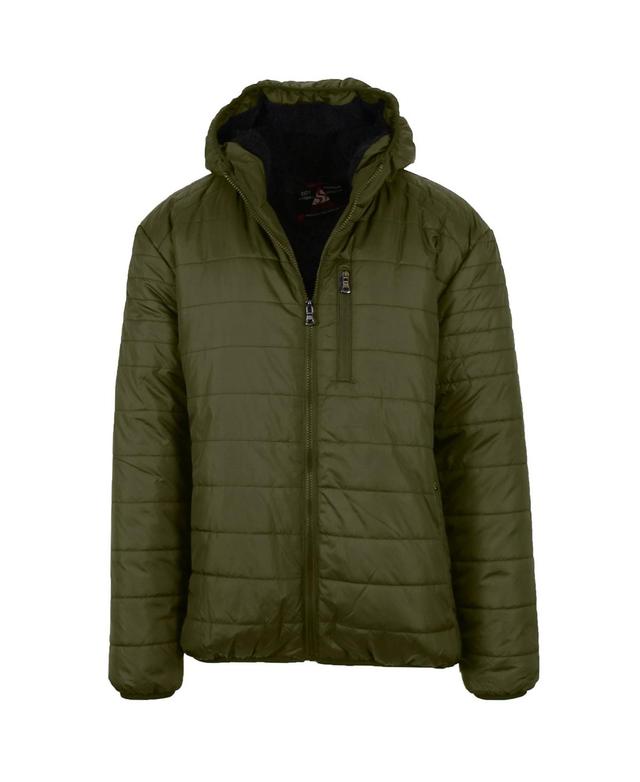 Galaxy By Harvic Mens Sherpa Lined Hooded Puffer Jacket Product Image