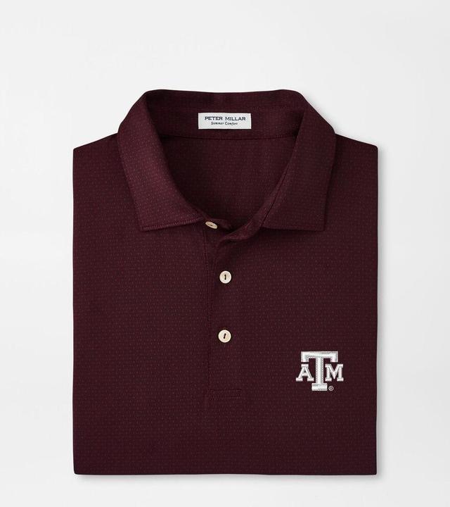 Peter Millar Mens Texas A&M Tesseract Performance Jersey Polo | Color: Maroon | Size: XXL Product Image