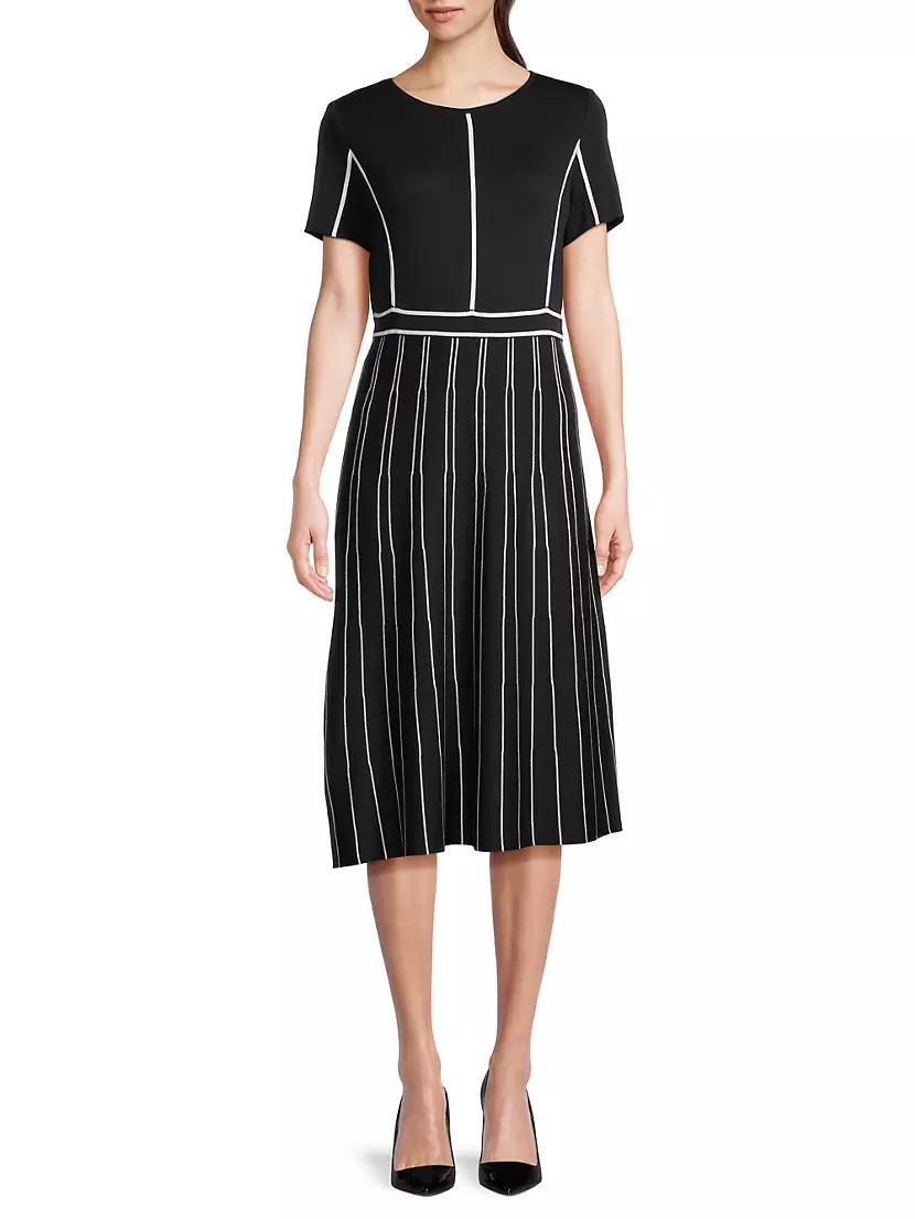 Contrast Striped Midi-Dress Product Image