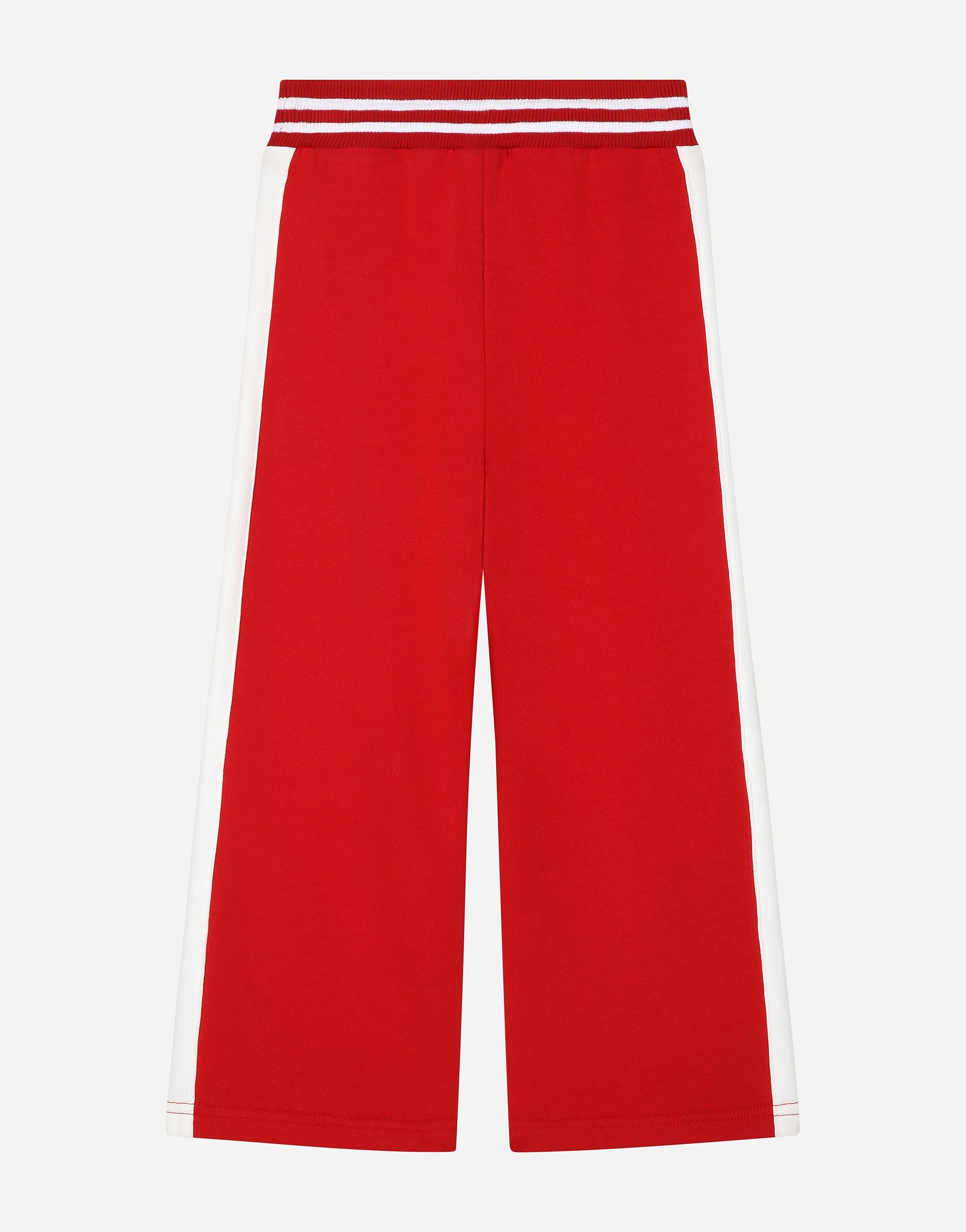 DOLCE & GABBANA Jersey Jogging Pants With Logo Tag In Red Product Image