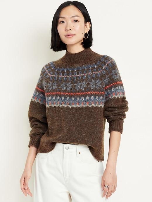 Holiday Print Mock-Neck Sweater Product Image