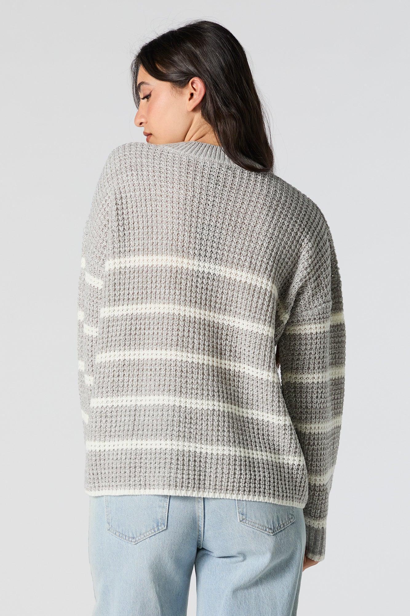 Striped Waffle Knit Sweater Female Product Image