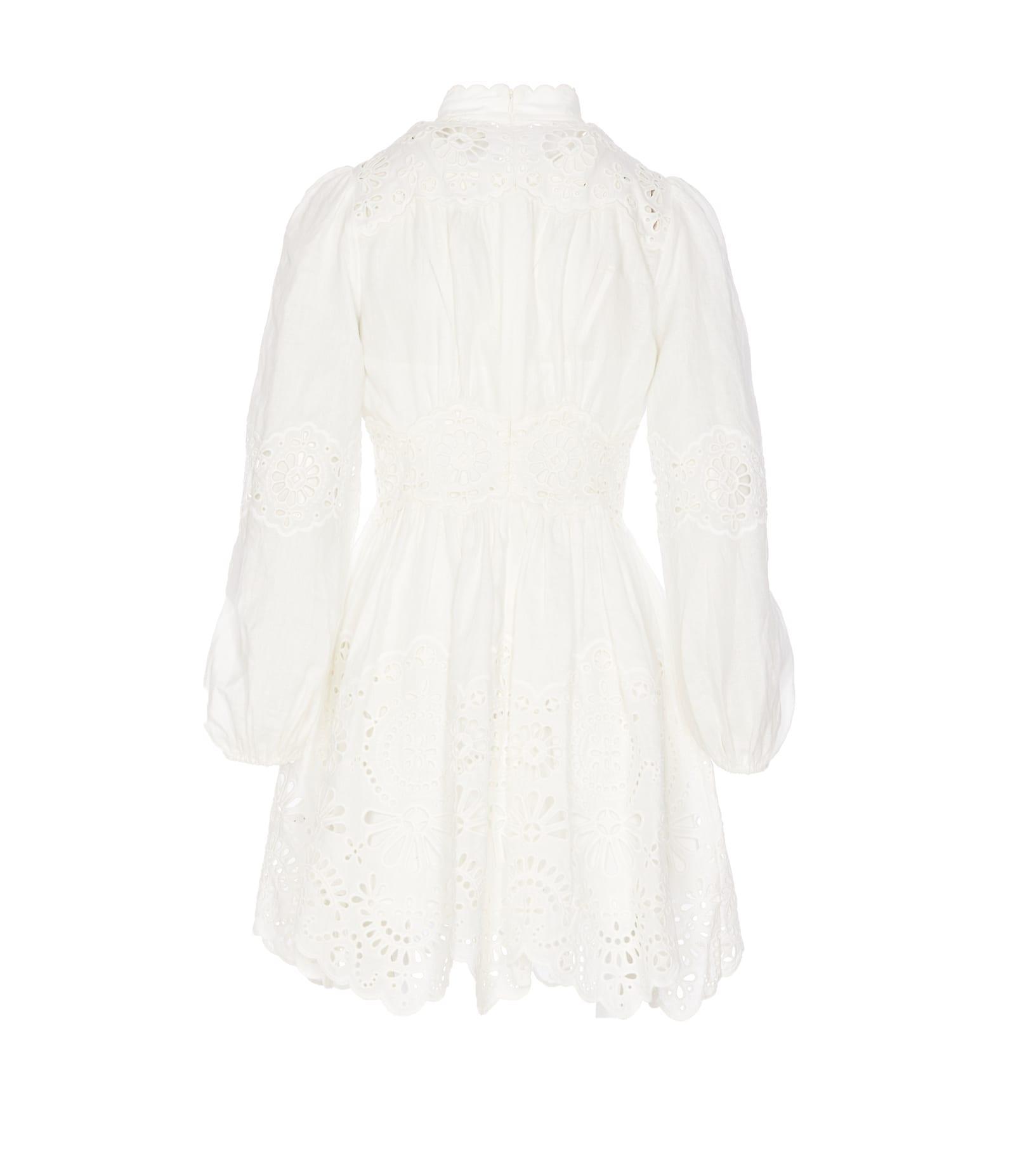 ZIMMERMANN Acacia Mini Dress In White Product Image