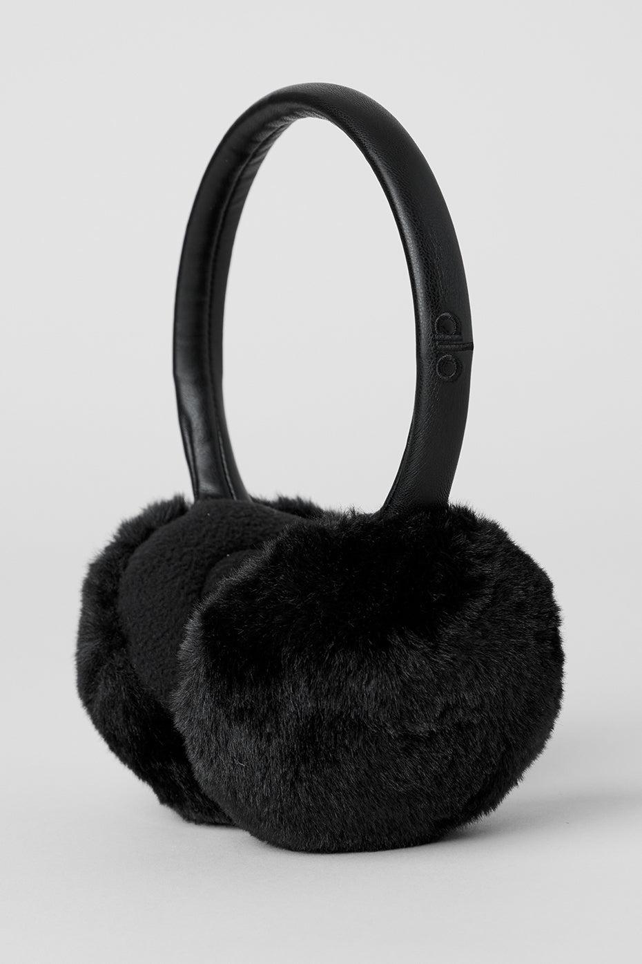 Faux Fur Ear Muff - Black Female Product Image