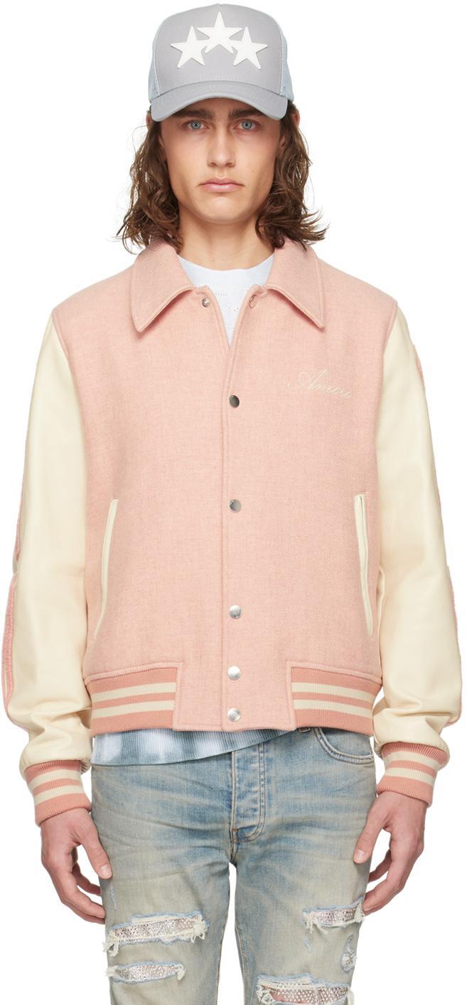 Pink Bones Bomber Jacket In Heather Pink Product Image