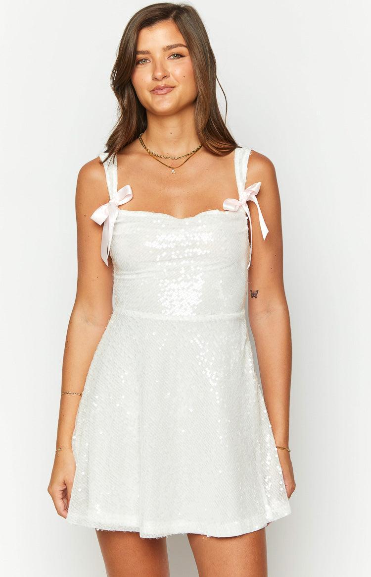 Kairos White Sequin Mini Dress Product Image