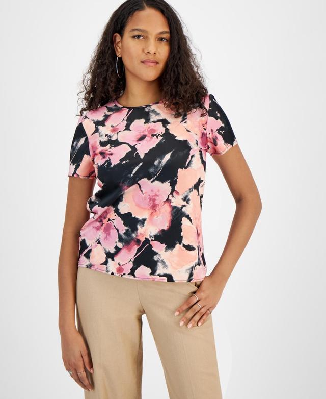 Women's Floral-Print Short-Sleeve Top, Created for Macy's Product Image