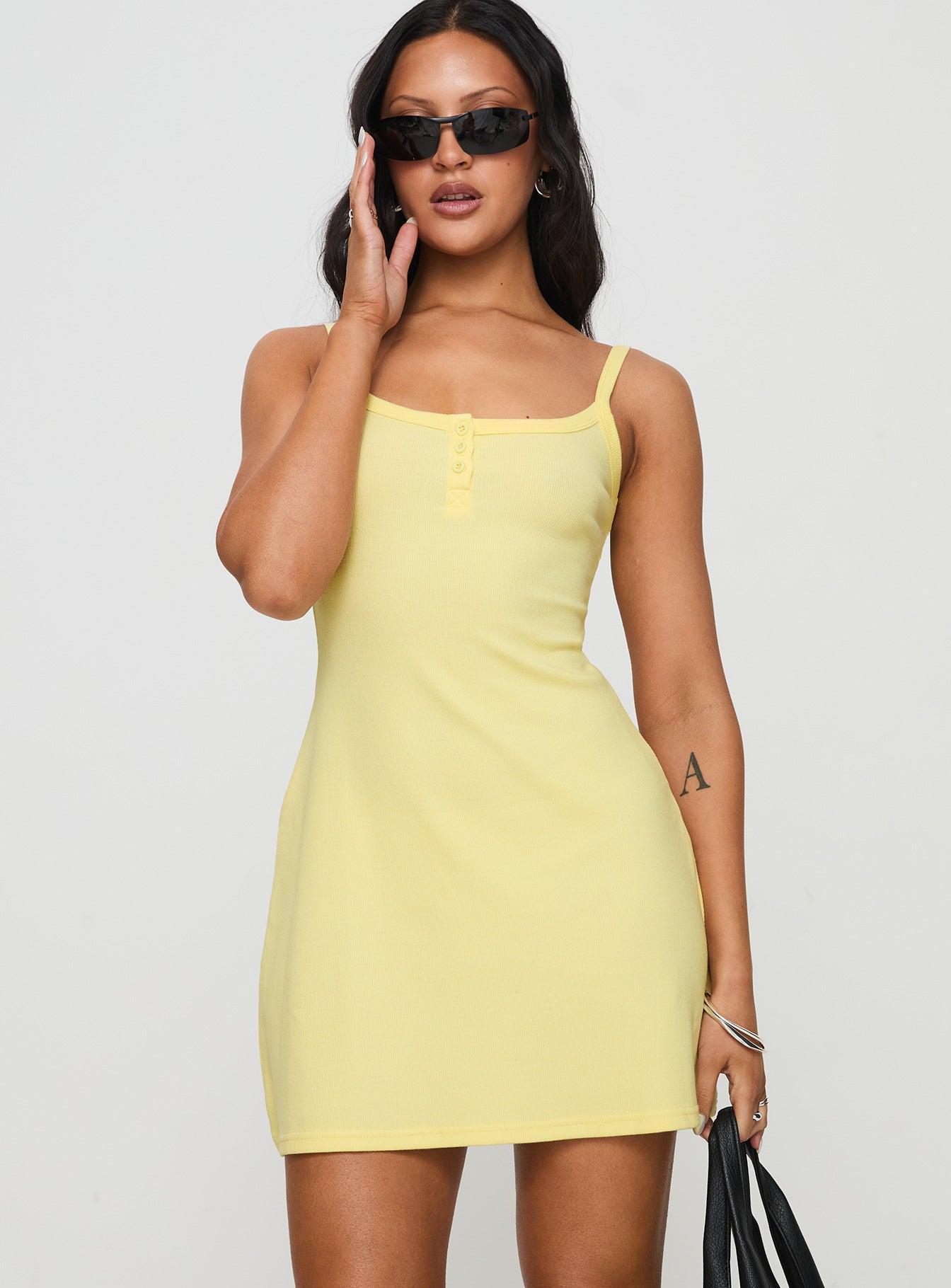 Baseline Rib Mini Dress Yellow Product Image