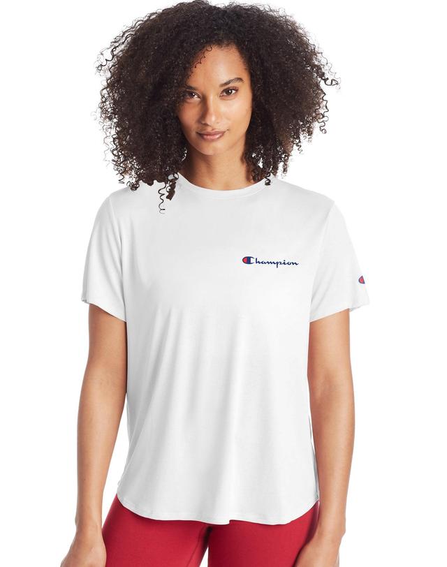 Womens Champion Classic T-Shirt, Script Logo White 2XL Product Image