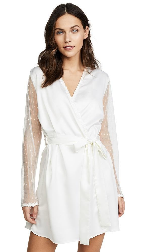 Flora Nikrooz Showstopper Charmeuse Robe With Lace | Shopbop Product Image