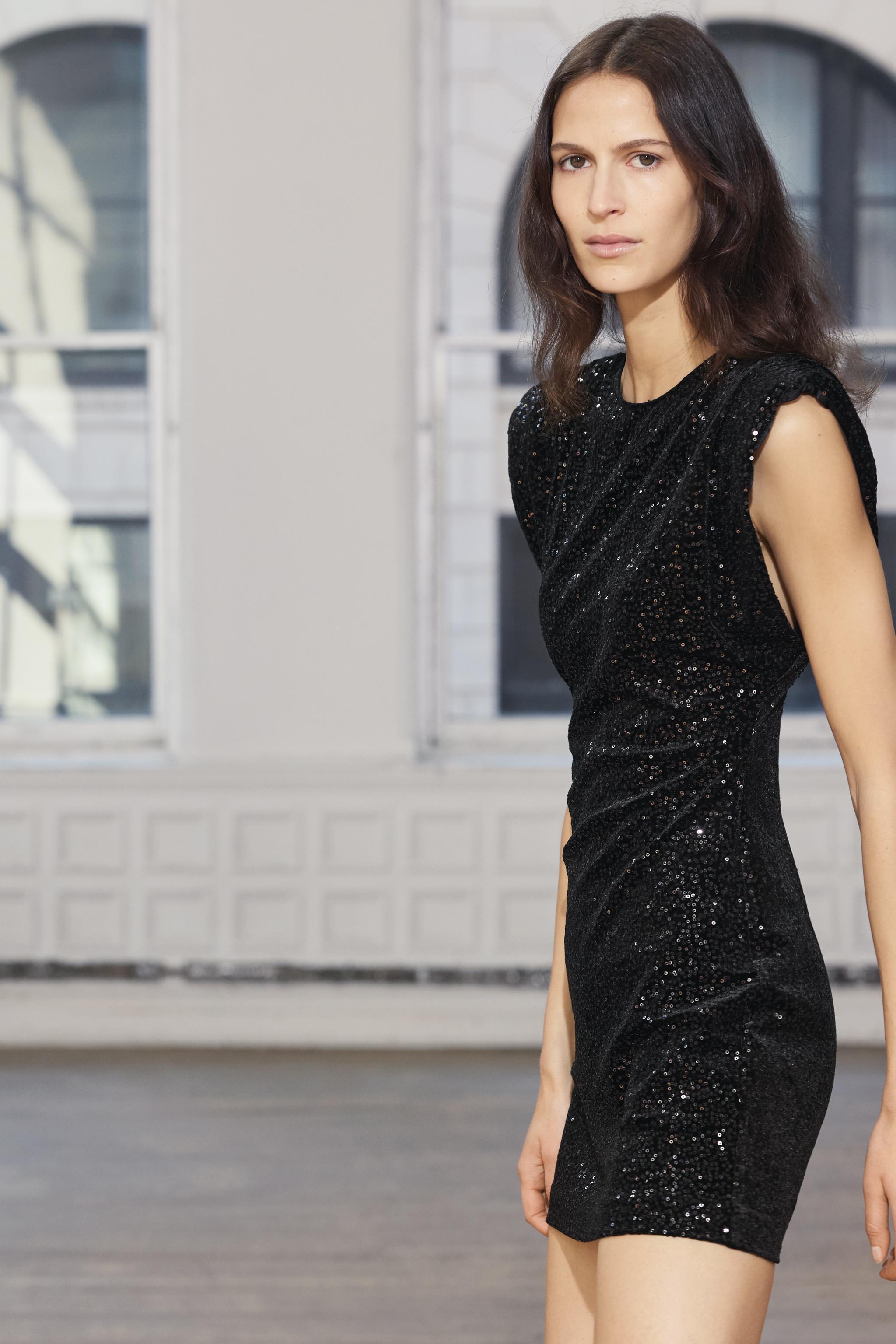 SEQUIN VELVET DRESS ZW COLLECTION Product Image